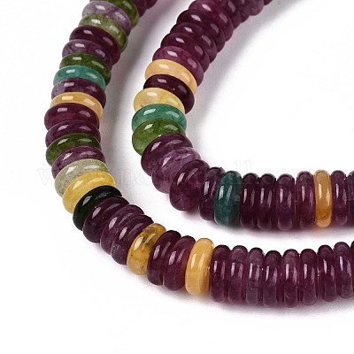 Окрашенные природные белый нефрит бисер пряди G-T142-6mm-05A-1