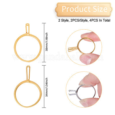 4 шт. 4 стиля фурнитуры для манжетного кольца из сплава FIND-CA0009-57-1