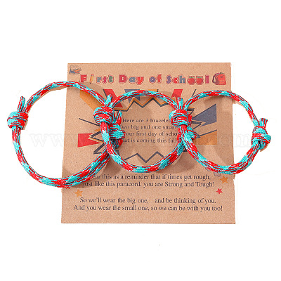 3 шт. 3 стиля полиэстеровых браслетов в честь первого дня школы FS-WG342D8-05-1
