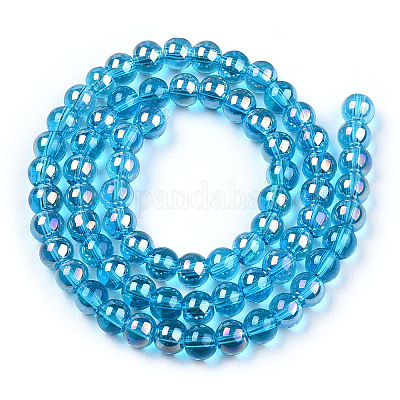 Гальванизируйте прозрачное стекло бисер нитей GLAA-T032-T6mm-AB06-1