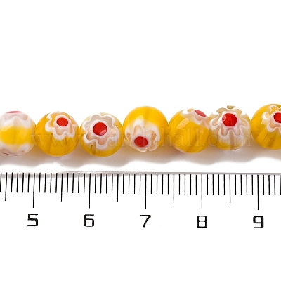 Ручной работы millefiori стеклянные бусины нитки LAMP-G164-05E-1