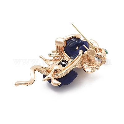 Броши из сплава змея с розой и стразами JEWB-E041-05KCG-02-1