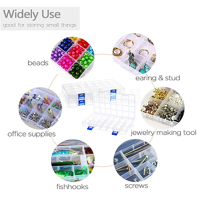 Wholesale 28 Grids Transparent Polypropylene(PP) Bead Organizers 