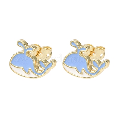 Серьги-гвоздики из латуни EJEW-B152-01G-03-1