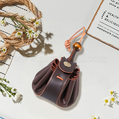 Кошельки для монет из коровьей кожи с завязками&nbsp;AJEW-WH20049-45B-1