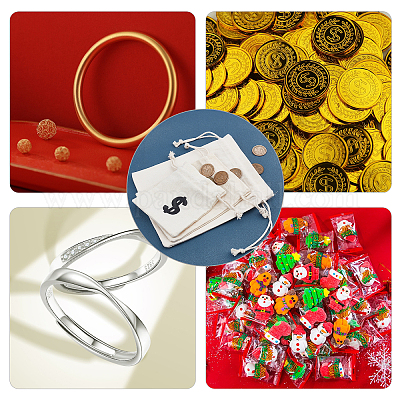 3 цвет 9 шт. мешочки из хлопка и льна на завязках ABAG-CA0001-08-1