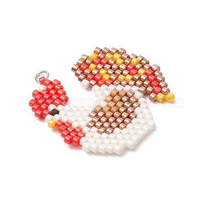 Подвески из стеклянного бисера ручной работы PALLOY-MZ00748-02-1