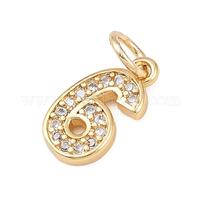 Латунные микропаве прозрачные кубические циркониевые подвески KK-G544-04G-06-1