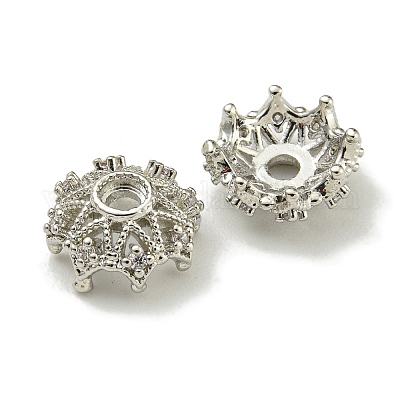 Покрытие стойки латунь микро паве прозрачные колпачки из кубического циркония KK-K386-09A-P-1