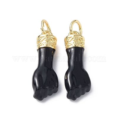 Эко-подвески с покрытием из латуни и эмали KK-F845-36G-02-1