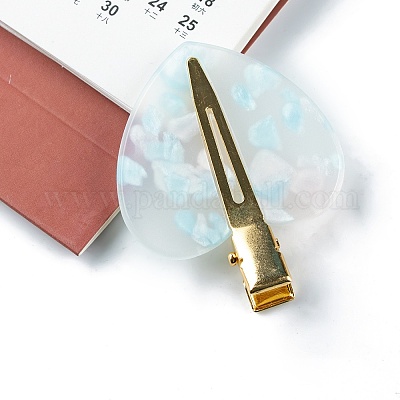 Акриловые заколки для волос из кожи аллигатора в форме сердца на День святого Валентина PW-WG71372-02-1