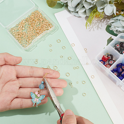 450 шт. 4 стиля латунных соединительных колец KK-UN0002-76-1