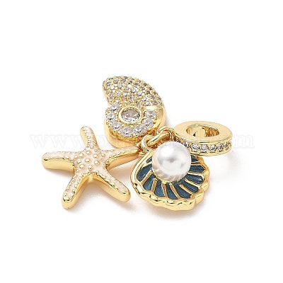 Латунь микропаве прозрачный кубический цирконий европейские подвески с подвесками KK-D426-04G-1