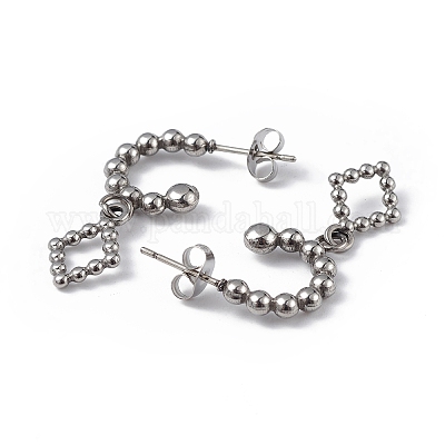 Не тускнеющие серьги-гвоздики из нержавеющей стали 304 с полыми ромбами для женщин EJEW-I284-21P-1