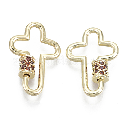 Латунь микропаве кубический цирконий винт карабин подвески с замком KK-R136-070E-NF-1