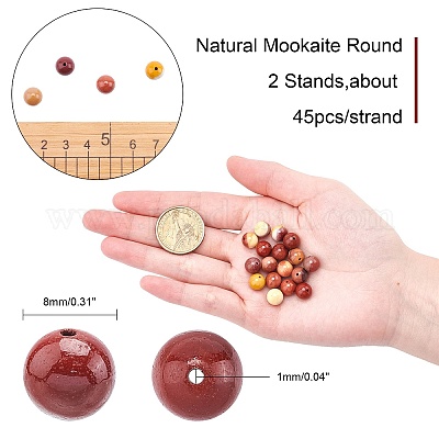 Естественно mookaite круглых бусин пряди&nbsp;G-AR0001-60-1