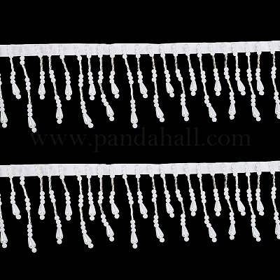 2 ярд полиэстера с пластиковыми бусинами-кисточками в виде искусственных жемчужин OCOR-GF0004-99A-1