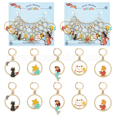 Подвесные маркеры петель с замком из сплава эмали HJEW-PH01891-1