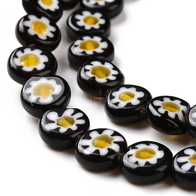 Ручной Millefiori стеклянные плоские круглые нити бисера LK-P011-20-1
