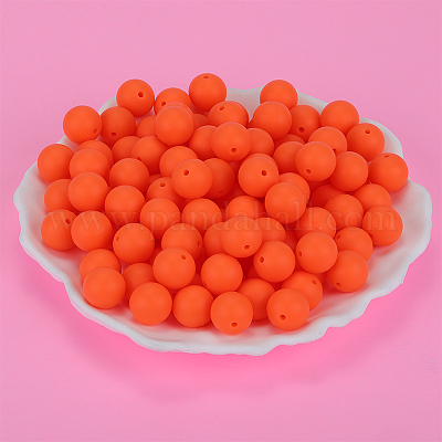 Круглые силиконовые фокусные бусины SI-JX0046A-37-1