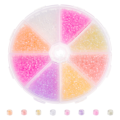 80 г двухцветные люминесцентные цилиндрические бусины SEED-DC0001-16B-1