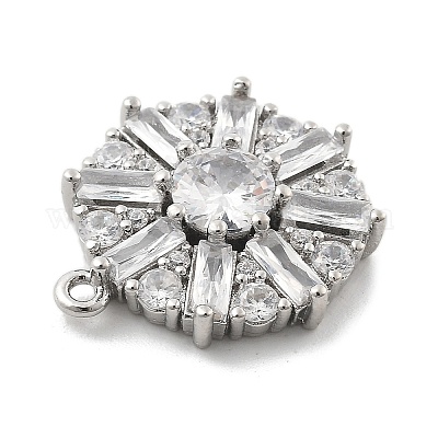 Латунные микропаве прозрачные подвески с фианитом KK-L228-10P-1