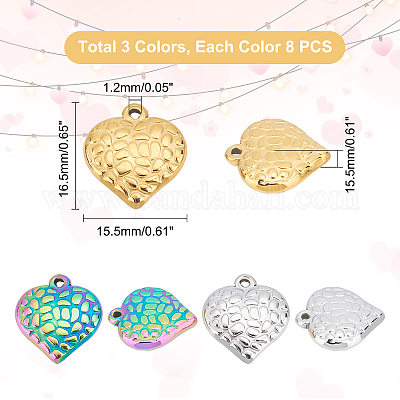 24 шт. подвески из нержавеющей стали 304 двух цветов STAS-DC0010-66-1