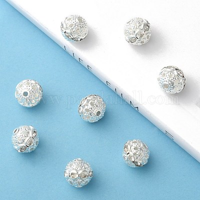 Латунные бусины со стразами  RB-H041-20-1