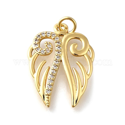 Латунные микропаве прозрачные подвески с фианитом KK-XCP0001-05G-1