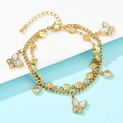 Многорядные браслеты из нержавеющей стали 304 BJEW-G747-06G-1