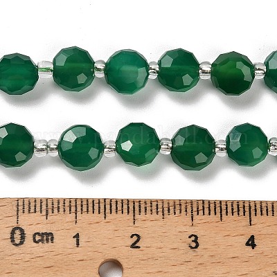 Натуральные бусины из зеленого оникса и агата (окрашенные и нагретые) G-B153-A04-1