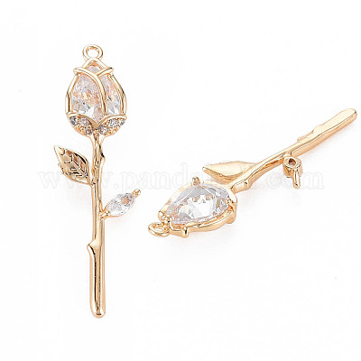 Латунные микро проложить кубического циркония подвески X-KK-S364-014B-1