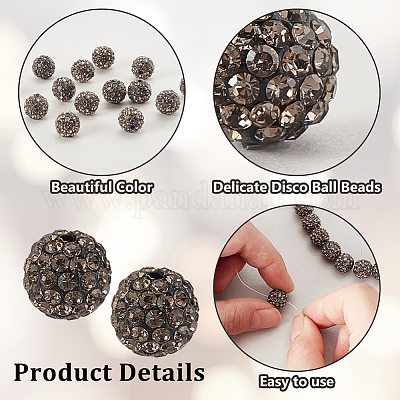 100 шт. бусины из полимерной глины со стразами RB-PH0001-43C-1