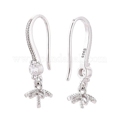 925 серьги-крючки из стерлингового серебра с микропаве из прозрачного кубического циркония STER-N016-55P-1