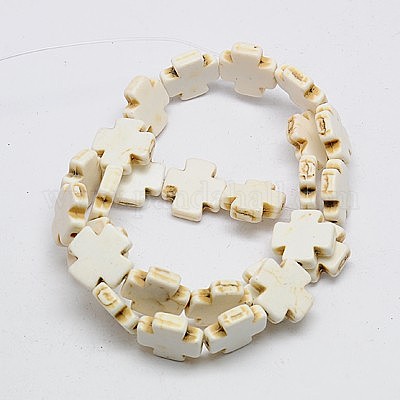 Синтетических нитей бирюзовые бусы&nbsp;TURQ-G118-15x15mm-09-1