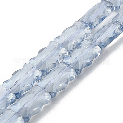 Стеклянные бусины с гальваническим покрытием  EGLA-L045-F-PL02-1