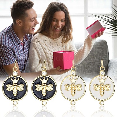 10шт 2 цвета экологически чистые латунные подвески из кубического циркония с микропаве KK-BBC0020-69-1