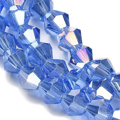 Прозрачные стеклянные бусины гальваническим пряди GLAA-F029-3mm-A07-1