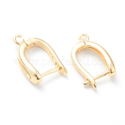 Латунные серьги-кольца с застежкой сзади KK-H754-01G-1