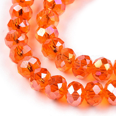 Стеклянные бусины с гальваническим покрытием  EGLA-A034-T6mm-B22-B-1