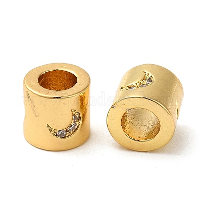 Реечное покрытие латунь микро паве кубический цирконий европейские бусины KK-K377-06G-1