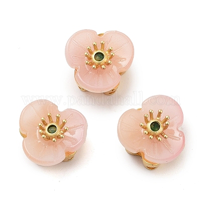 Прозрачные латунные стеклянные бусины GLAA-S001-02-1