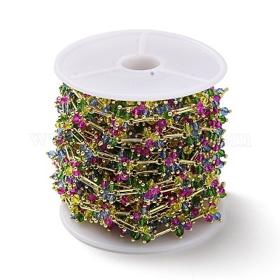 Цепи с овальными звеньями из латуни с покрытием из настоящей 18-каратной позолоченной латуни CHS-D036-02G-05-1