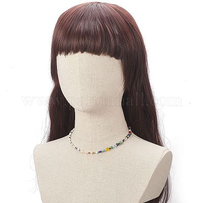 Ожерелье из стеклянных бусин из натурального жемчуга NJEW-JN04161-1