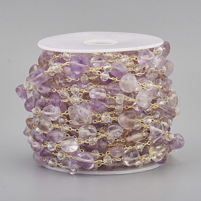 Ручной работы природный аметист бисером цепи CHC-I031-11B-1