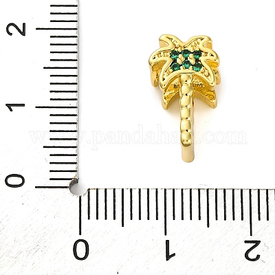 Реечное покрытие латунь микро паве кубический цирконий европейские бусины KK-Z081-05-1