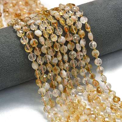 Природный цитрин бисер нитей G-K389-B70-01-1