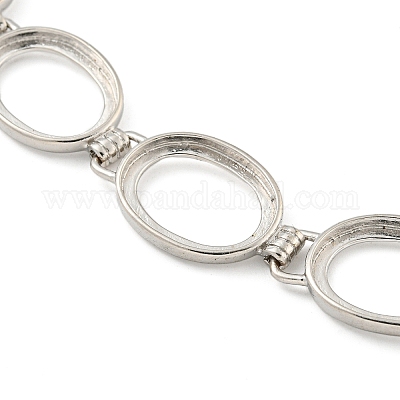 Изготовление браслета с овальными звеньями из латуни и подноса BJEW-A010-02P-1