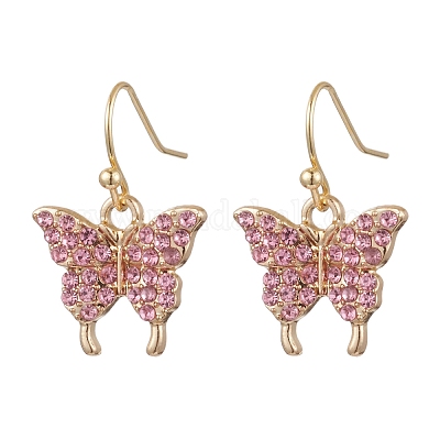 Rhinestone della lega orecchini pendenti&nbsp;EJEW-JE06221-1