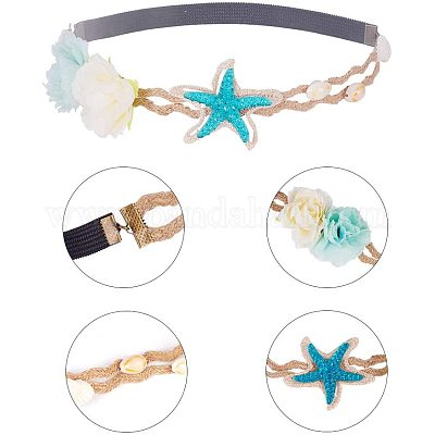 Обруч для волос ручной работы из кружева OHAR-PH0001-06-1